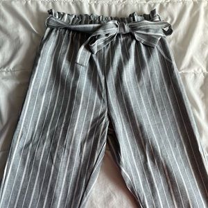 Size small, grey and white pinstriped dress pants